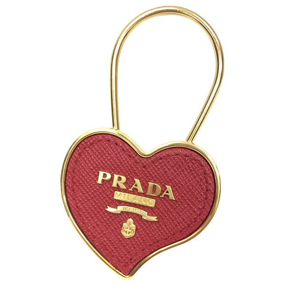 Prada Heart Key Ring Holder Gold x Rose - Picture 1 of 3